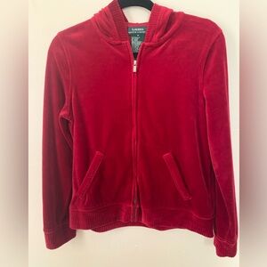 Lauren Ralph Lauren Red Velvety Hoodie